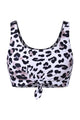 Front-Knot Scoop Neck Tank Bikini Top