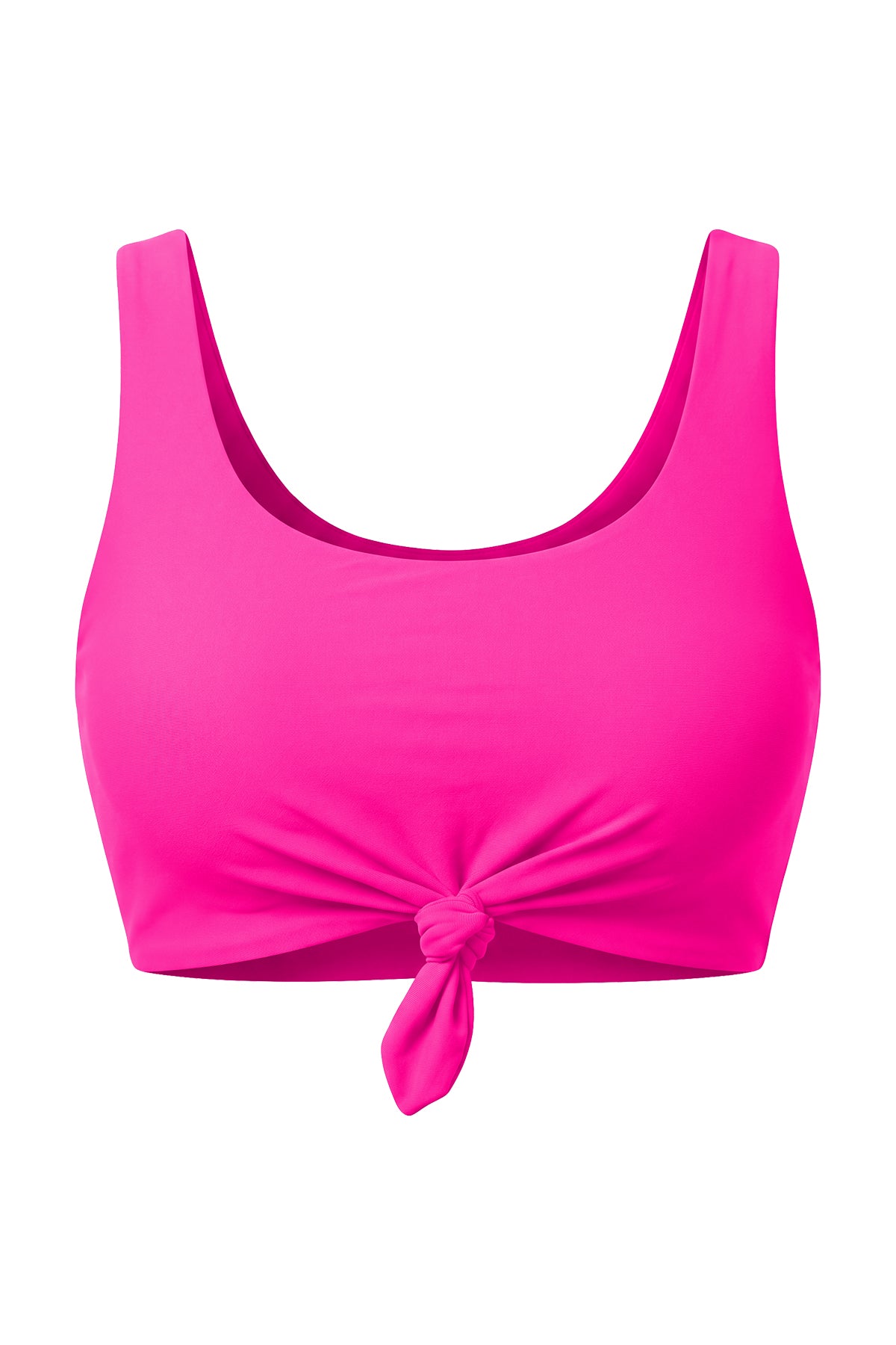 Front-Knot Scoop Neck Tank Bikini Top