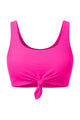 Front-Knot Scoop Neck Tank Bikini Top