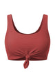 Front-Knot Scoop Neck Tank Bikini Top