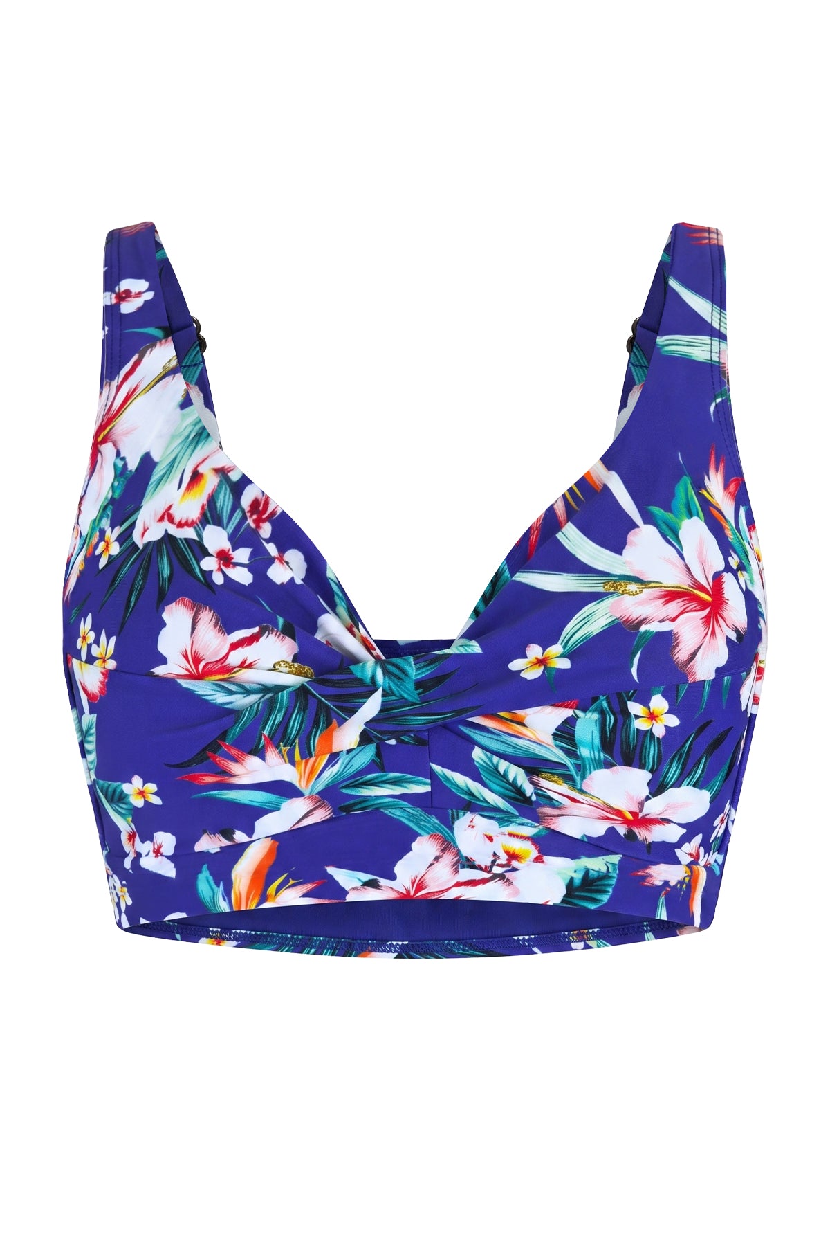 Crossover V-Neck Convertible Bikini Top with Side Boning