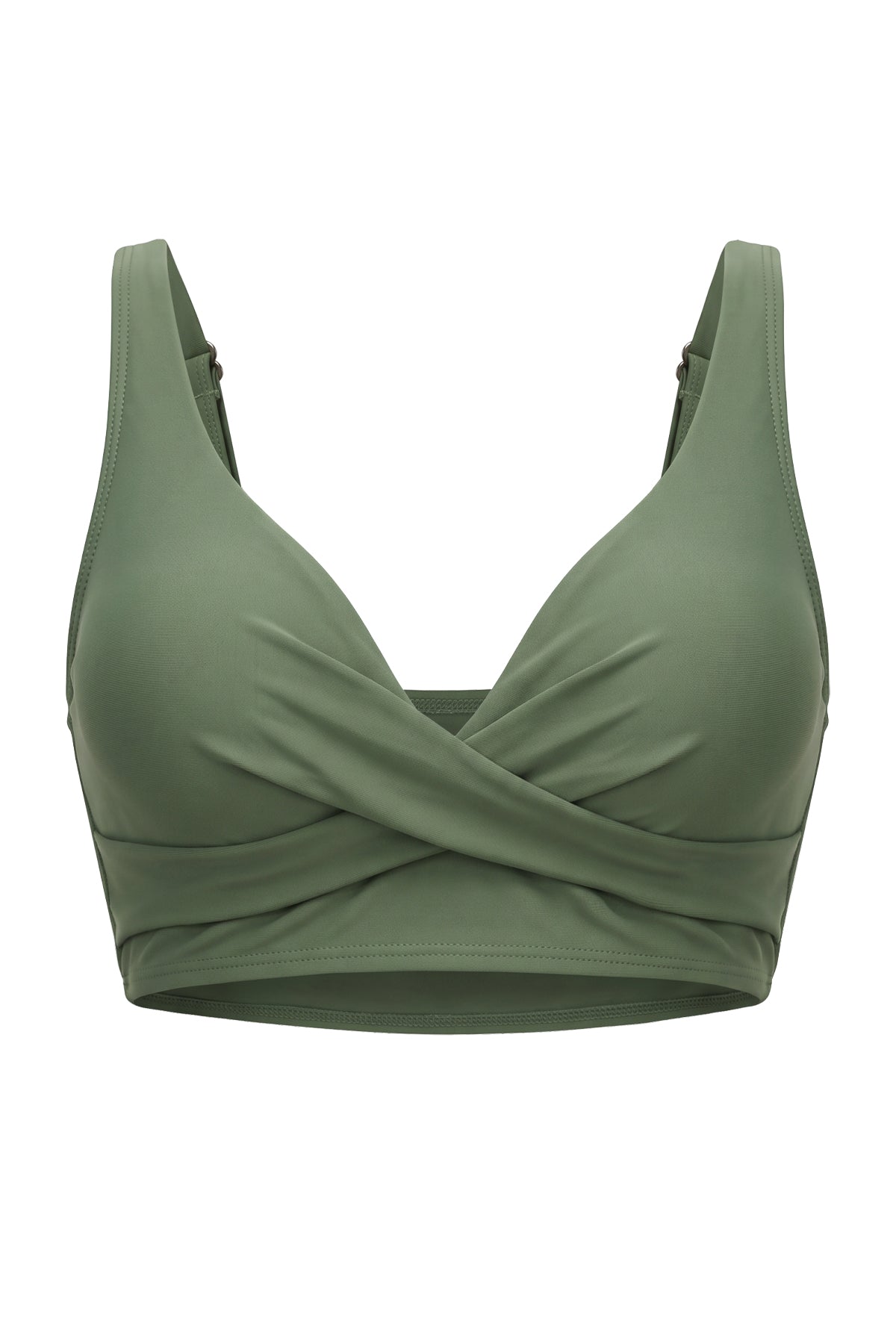 Crossover V-Neck Convertible Bikini Top with Side Boning