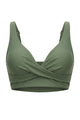 Crossover V-Neck Convertible Bikini Top with Side Boning