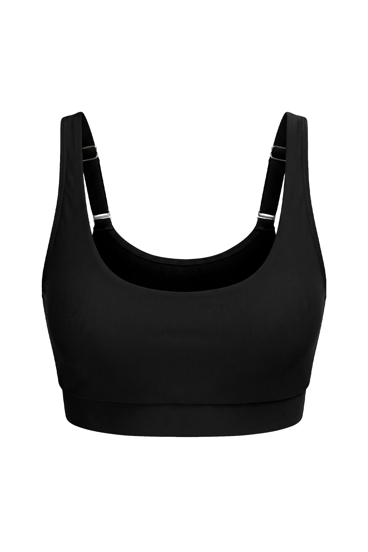 Scoop Neck Wide Strap Support Crop Bikini Top