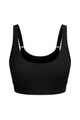Scoop Neck Wide Strap Support Crop Bikini Top