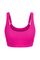Scoop Neck Wide Strap Support Crop Bikini Top
