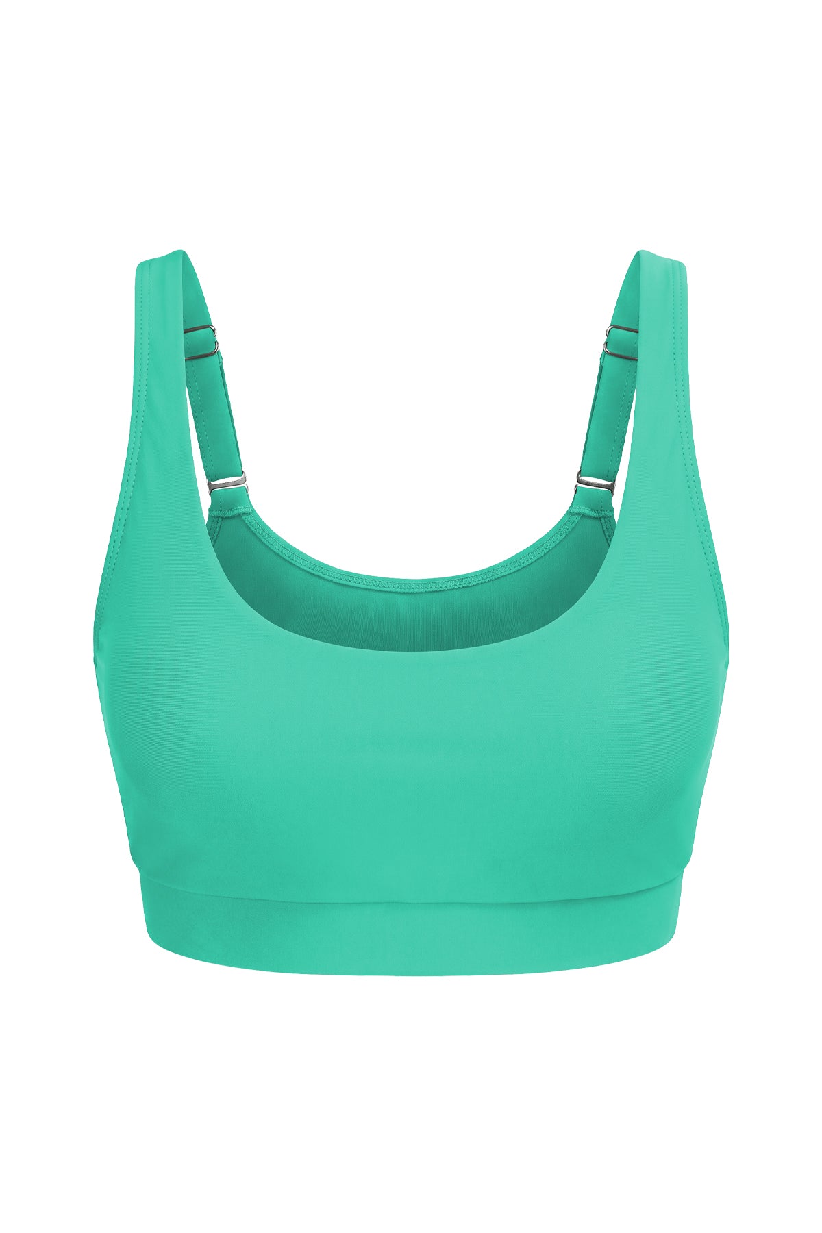 Scoop Neck Wide Strap Support Crop Bikini Top