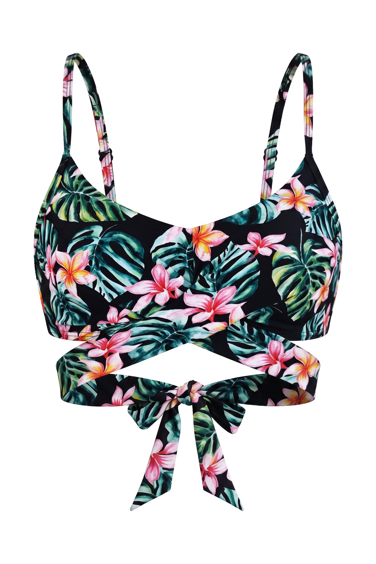 Wrap-Around Twist-Front Bikini Top with Side Boning