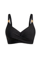 Crossover Twist-Front Bikini Top with Gold Hardware