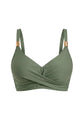 Crossover Twist-Front Bikini Top with Gold Hardware
