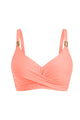Crossover Twist-Front Bikini Top with Gold Hardware