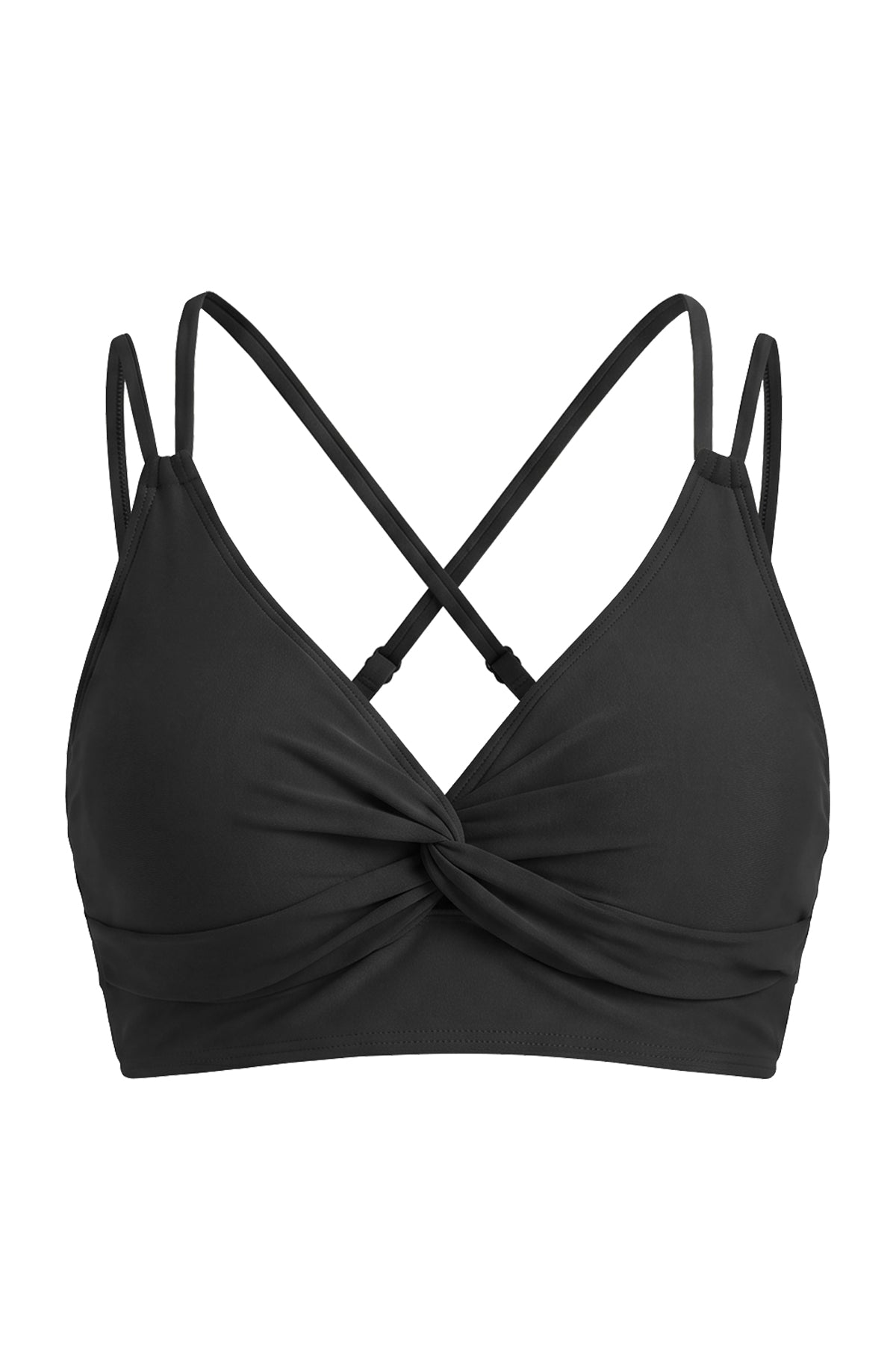 Twist-Front Double-Strap Crisscross Bikini Top