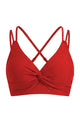 Twist-Front Double-Strap Crisscross Bikini Top