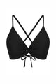 Twist-Front V-Neck Crisscross Bikini Top with Side Boning