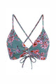 Twist-Front V-Neck Crisscross Bikini Top with Side Boning