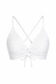 Twist-Front V-Neck Crisscross Bikini Top with Side Boning