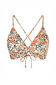 Twist-Front V-Neck Crisscross Bikini Top with Side Boning
