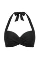 Retro Twist-Front Halter Bikini Top with Side Boning