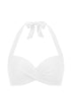 Retro Twist-Front Halter Bikini Top with Side Boning