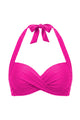 Retro Twist-Front Halter Bikini Top with Side Boning