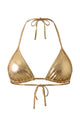 Metallic Sliding Triangle Halter Bikini Top