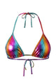 Metallic Sliding Triangle Halter Bikini Top
