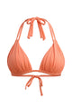 Ruched Double-Strap Triangle Halter Bikini Top