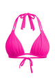Ruched Double-Strap Triangle Halter Bikini Top