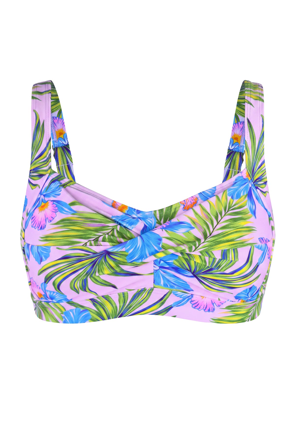 Twist-Front Convertible-Strap Crossover Bikini Top