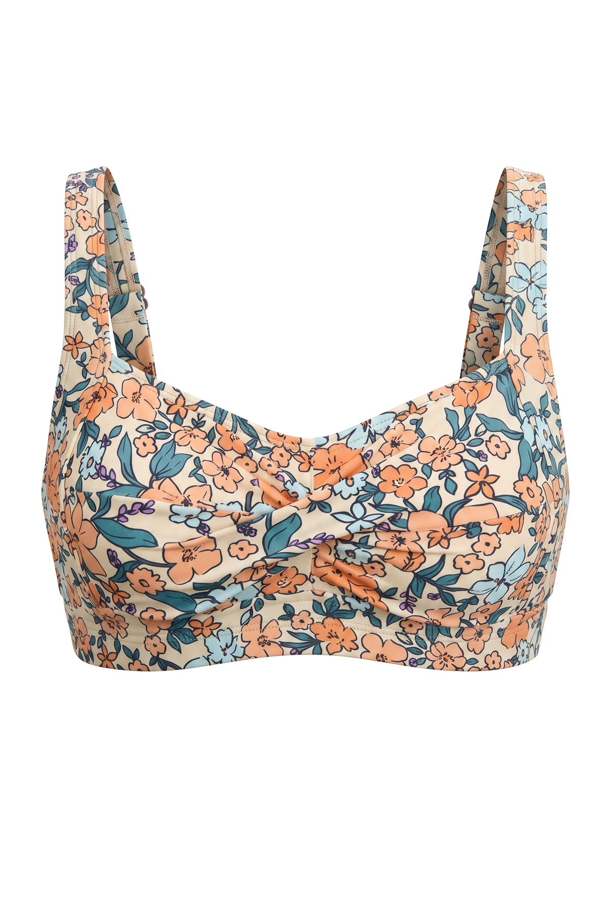 Twist-Front Convertible-Strap Crossover Bikini Top