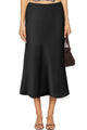 Satin A-Line Midi Skirt
