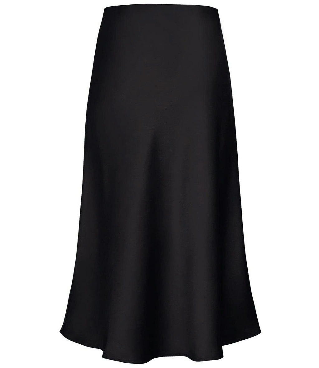 The Essential Satin Midi Skirt – High Waisted, A Line, Effortless Everyday Elegance
