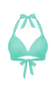 Retro Halter Plunge Self-Tie Triangle Bikini Top