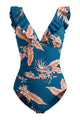 Ruffle V-Neck Tummy Control One-Piece Swimsuit