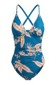 V-Neck Ruched Tummy Control One-Piece Swimsuit