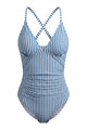 V-Neck Ruched Tummy Control One-Piece Swimsuit