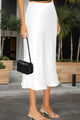 Satin A-Line Midi Skirt