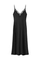Lace Trim Satin Slip Dress