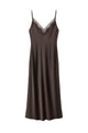 Lace Trim Satin Slip Dress