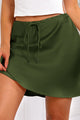 Satin Drawstring Mini Skirt