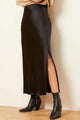 Sleek Satin Side Split Maxi Skirt