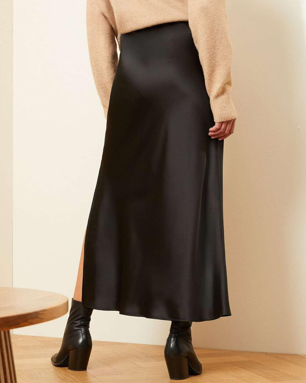 The Essential Satin Maxi Skirt – High Waisted, Side Split, Effortless Drama