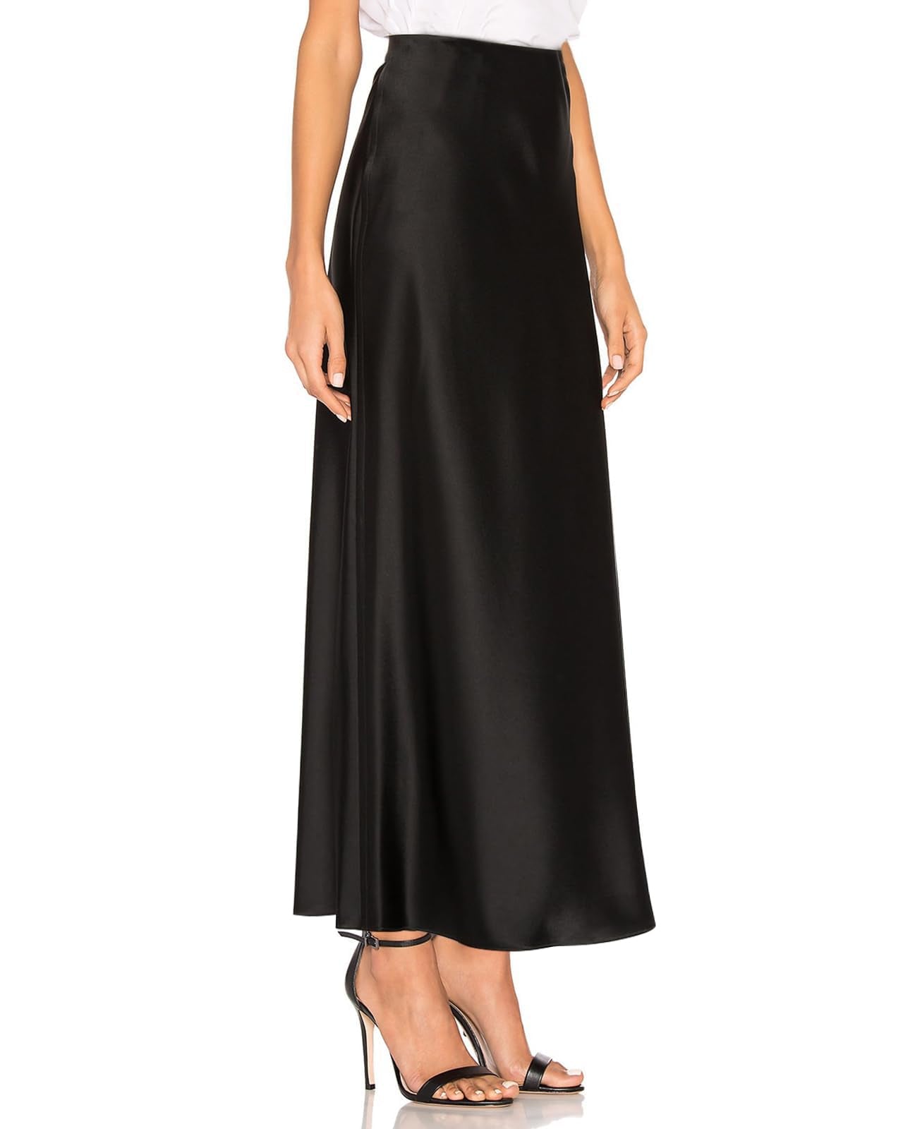 The Essential Satin Maxi Skirt – High Waisted, Side Split, Effortless Drama