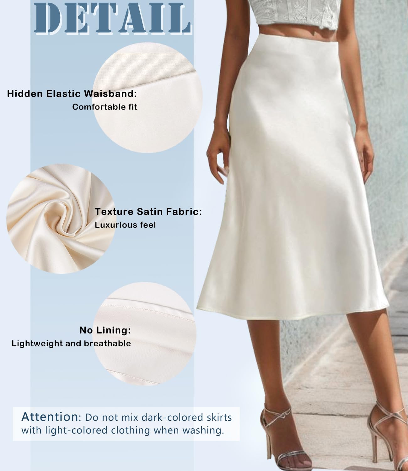 The Essential Satin Midi Skirt – High Waisted, A Line, Effortless Everyday Elegance